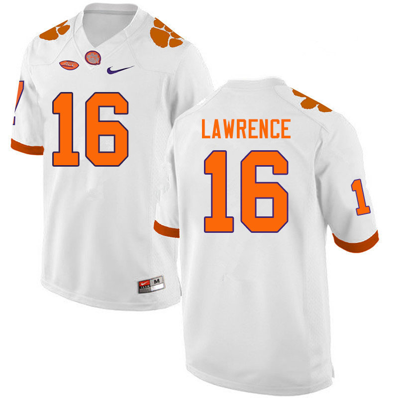 Men #16 Trevor Lawrence Clemson Tigers College Football Jerseys Sale-White - Click Image to Close